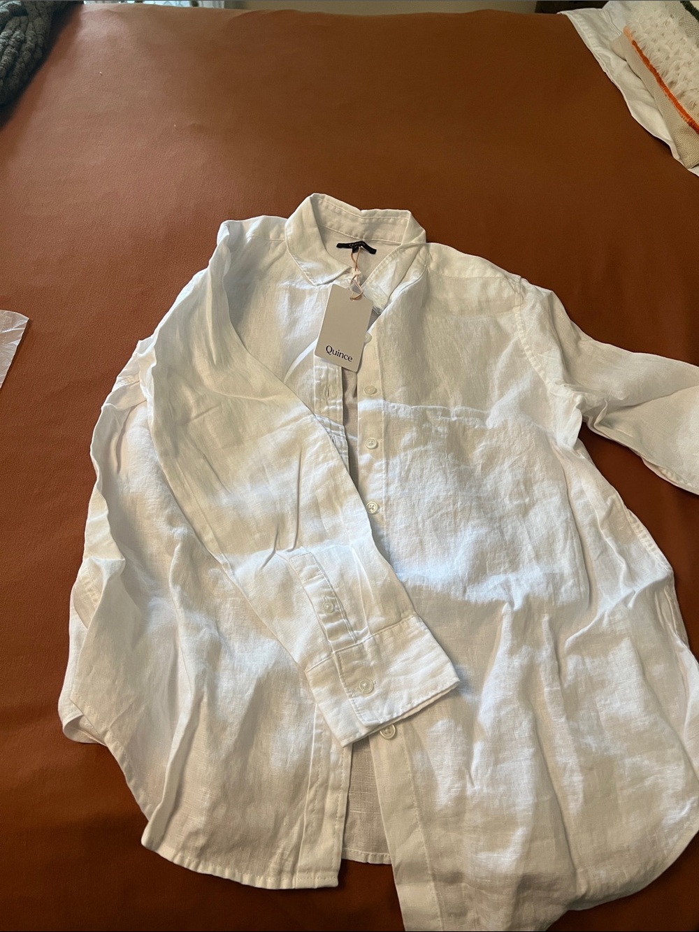 Quince white linen button up NWT